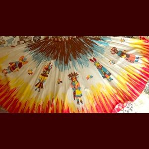 VTG Hopi Indian Print Full Skirt